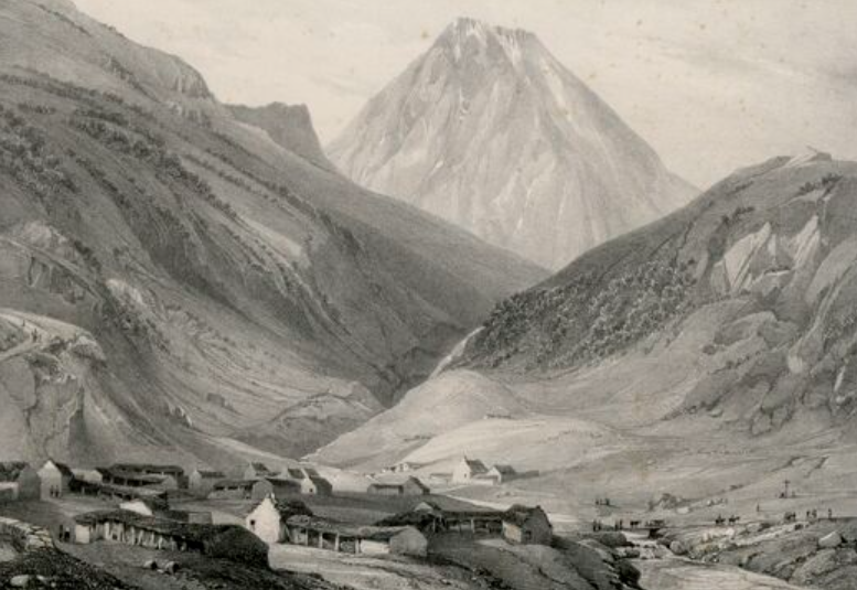 Chalet La Source Cauterets Engraving Pic du Midi